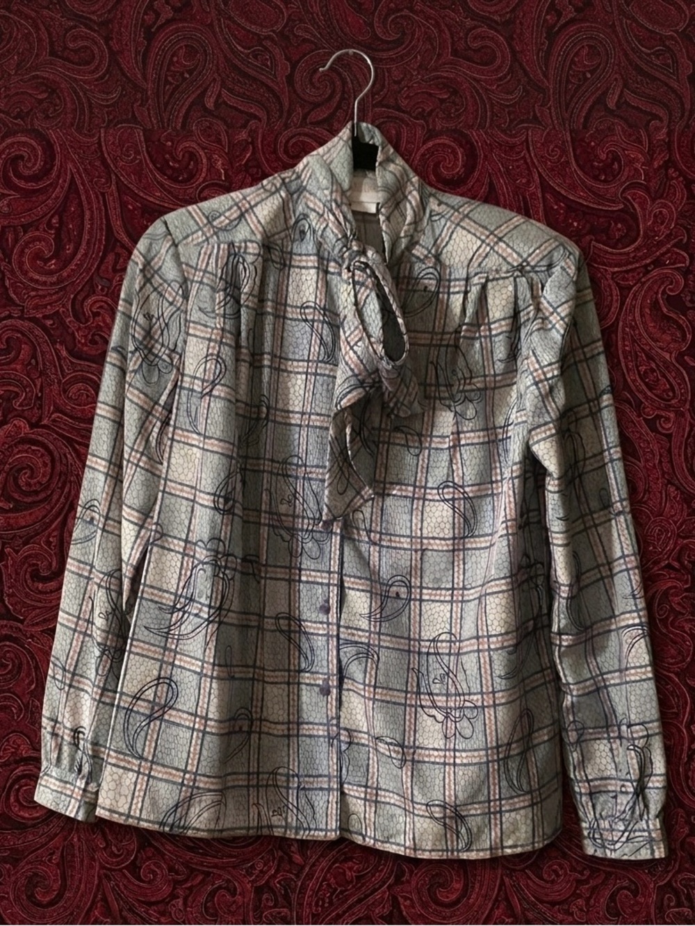Vintage 70s/80s Button Up Secretary Blouse By Pykettes